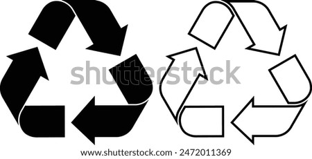 set of recycling icons. Editable fill colorful recycle logo symbol. vector illustration. Waste recycling innovation. Reuse, ecofriendly environment and save the planet