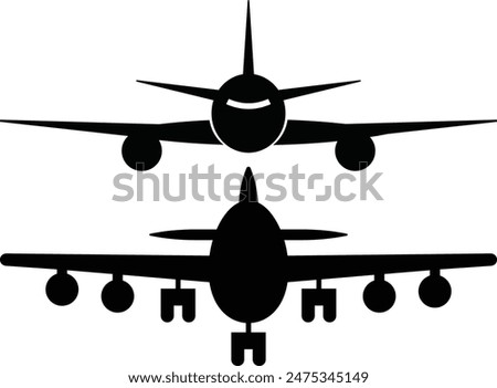 Set of airplane icon. Aircrafts flat with fill and stock style. Paper plane symbol or logo. Simple vector illustration of a plane. Editable Airplane Aircraft Icon isolated on white Background