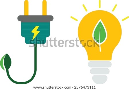 Renewable energy. Eco Friendly Green Energy Ecosystem Ecology sustainable development concept on white background. Green Energy