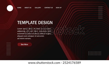 Dark red abstract background with glowing lines technology futuristic concept. Modern shiny geometric lines design. Horizontal banner template suitable for cover, header, poster, banner, web