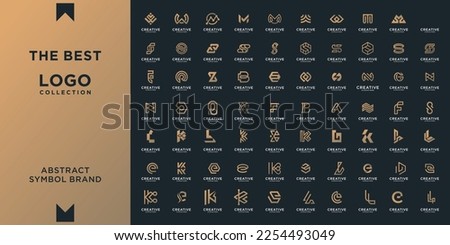 set of abstract initial letter A to Z logo shape design template. inspiration monogram