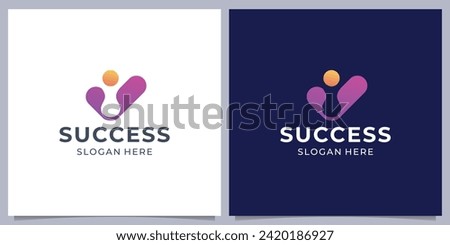 Creative business success People Check Logo design, human good service icon symbol, analysis health check logo element