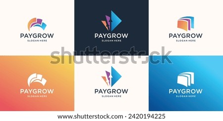 Set of collection payment vector logo design with growth arrow shape design.