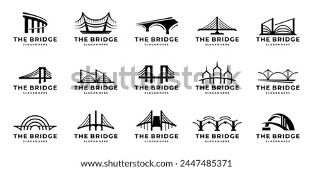 Bridge icon vector set. architecture illustration sign collection. construction symbol or logos inspiration.