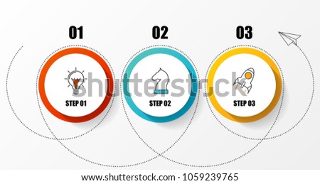 Infographic design template. Organization chart with 3 steps. Vector illustration