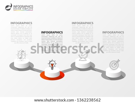 Infographic design template. Creative concept with 4 steps. Can be used for workflow layout, diagram, banner, webdesign. Vector illustration