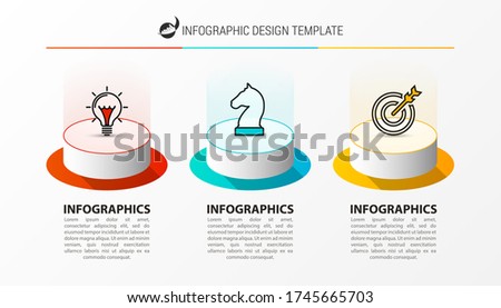 Infographic design template. Creative concept with 3 steps. Can be used for workflow layout, diagram, banner, webdesign. Vector illustration