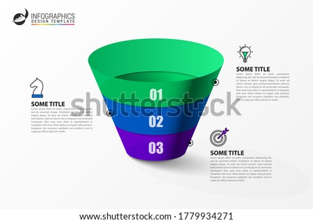 Infographic design template. Creative concept with 3 steps. Can be used for workflow layout, diagram, banner, webdesign. Vector illustration