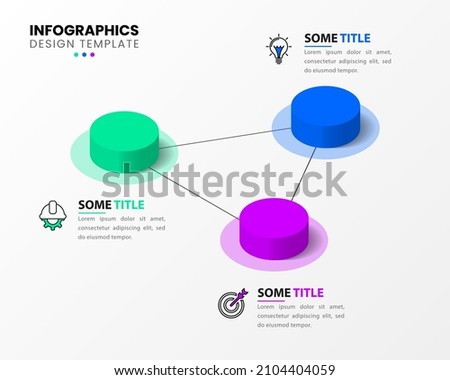 Infographic template with icons and 3 options or steps. Triangle. Can be used for workflow layout, diagram, banner, webdesign. Vector illustration