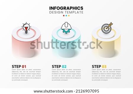 Infographic template with icons and 3 options or steps. Column. Can be used for workflow layout, diagram, banner, webdesign. Vector illustration