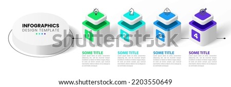 Infographic template with icons and 4 options or steps. Can be used for workflow layout, diagram, banner, webdesign. Vector illustration