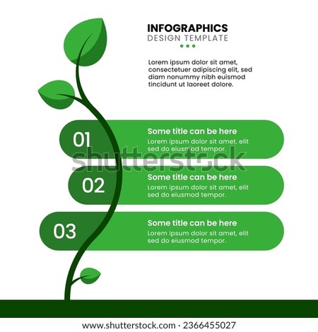 Infographic template with 3 options or steps. Abstract plant. Can be used for workflow layout, diagram, banner, webdesign. Vector illustration