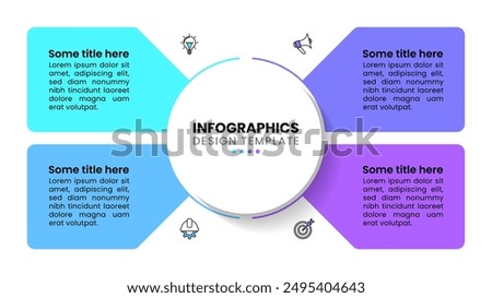 Infographic template with icons and 4 options or steps. Can be used for workflow layout, diagram, banner, webdesign. Vector illustration