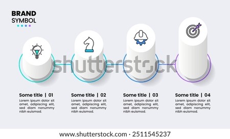 Infographic template with icons and 4 options or steps. Columns. Can be used for workflow layout, banner, diagram, webdesign. Vector illustration