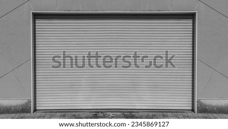 Similar – Image, Stock Photo Old striped garage door in beige and khaki with door handle in Lemgo near Detmold in East Westphalia-Lippe