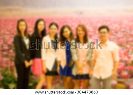 Blurred group of people friendship and community concepts.