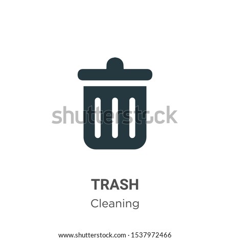 Trash vector icon on white background. Flat vector trash icon symbol sign from modern cleaning collection for mobile concept and web apps design.