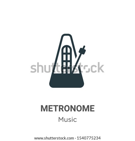 Metronome vector icon on white background. Flat vector metronome icon symbol sign from modern music collection for mobile concept and web apps design.