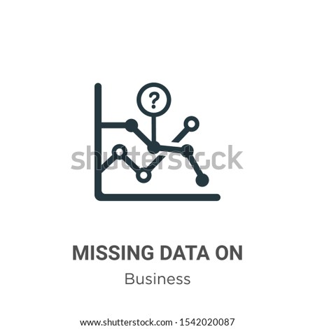 Missing data on analytics line graphic vector icon on white background. Flat vector missing data on analytics line graphic icon symbol sign from modern business collection for mobile concept and web 