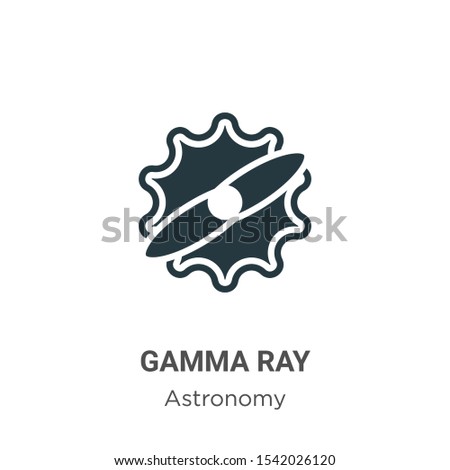 Gamma ray vector icon on white background. Flat vector gamma ray icon symbol sign from modern astronomy collection for mobile concept and web apps design.