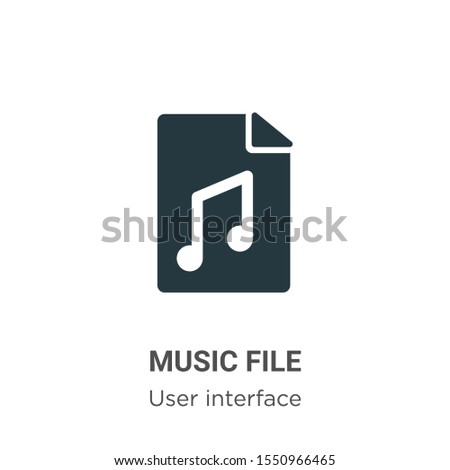 Music file vector icon on white background. Flat vector music file icon symbol sign from modern user interface collection for mobile concept and web apps design.