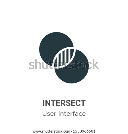 Intersect vector icon on white background. Flat vector intersect icon symbol sign from modern user interface collection for mobile concept and web apps design.