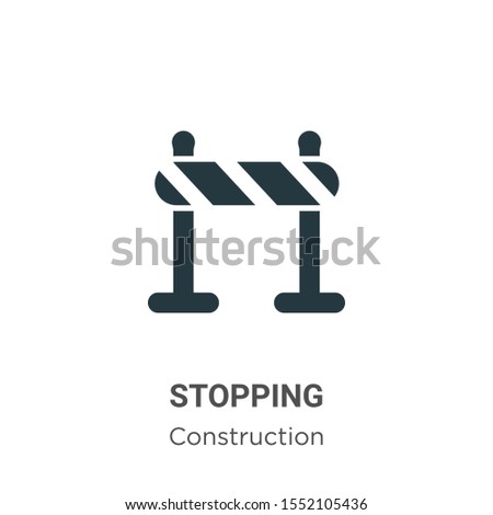 Stopping vector icon on white background. Flat vector stopping icon symbol sign from modern construction collection for mobile concept and web apps design.