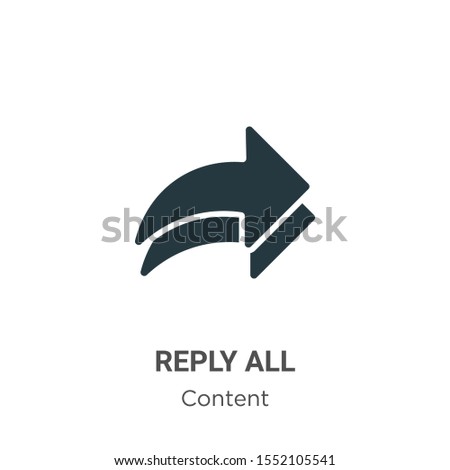 Reply all vector icon on white background. Flat vector reply all icon symbol sign from modern content collection for mobile concept and web apps design.