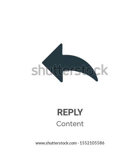 Reply vector icon on white background. Flat vector reply icon symbol sign from modern content collection for mobile concept and web apps design.