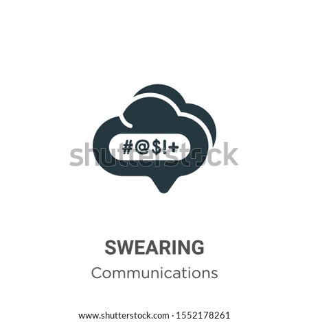 Swearing vector icon on white background. Flat vector swearing icon symbol sign from modern communications collection for mobile concept and web apps design.