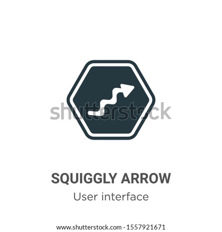Squiggly arrow vector icon on white background. Flat vector squiggly arrow icon symbol sign from modern user interface collection for mobile concept and web apps design.