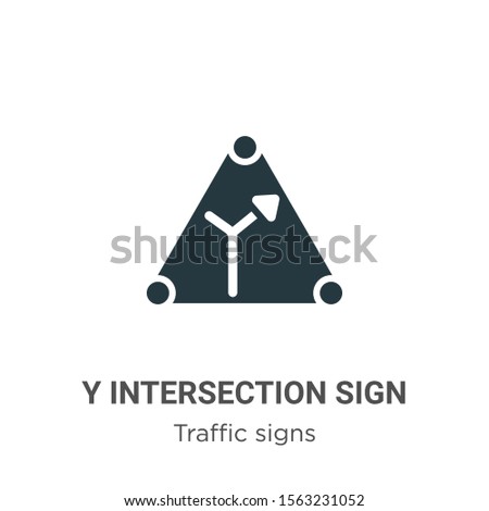 Y intersection sign vector icon on white background. Flat vector y intersection sign icon symbol sign from modern traffic signs collection for mobile concept and web apps design.