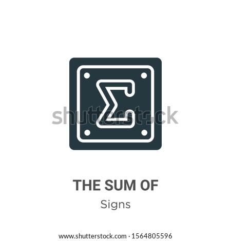 The sum of vector icon on white background. Flat vector the sum of icon symbol sign from modern signs collection for mobile concept and web apps design.