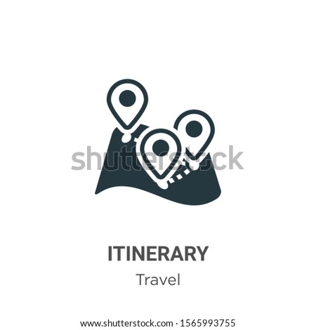 Itinerary vector icon on white background. Flat vector itinerary icon symbol sign from modern travel collection for mobile concept and web apps design.