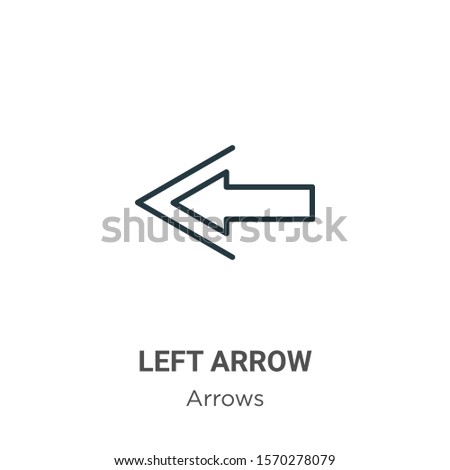Left arrow outline vector icon. Thin line black left arrow icon, flat vector simple element illustration from editable arrows concept isolated on white background