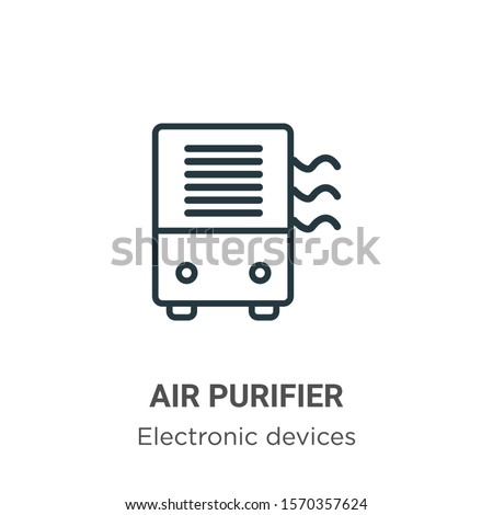 Air purifier outline vector icon. Thin line black air purifier icon, flat vector simple element illustration from editable electronic devices concept isolated on white background