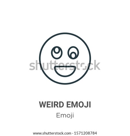 Weird emoji outline vector icon. Thin line black weird emoji icon, flat vector simple element illustration from editable emoji concept isolated on white background