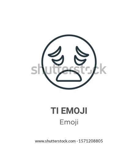 Tired emoji outline vector icon. Thin line black tired emoji icon, flat vector simple element illustration from editable emoji concept isolated on white background