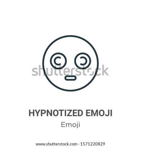 Hypnotized emoji outline vector icon. Thin line black hypnotized emoji icon, flat vector simple element illustration from editable emoji concept isolated on white background