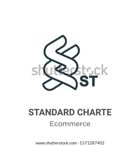 Standard chartered outline vector icon. Thin line black standard chartered icon, flat vector simple element illustration from editable payment concept isolated on white background