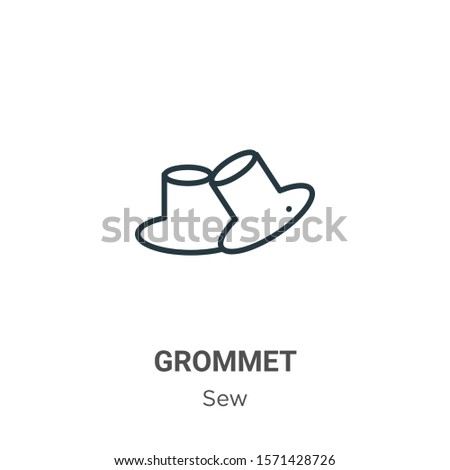 Grommet outline vector icon. Thin line black grommet icon, flat vector simple element illustration from editable sew concept isolated on white background