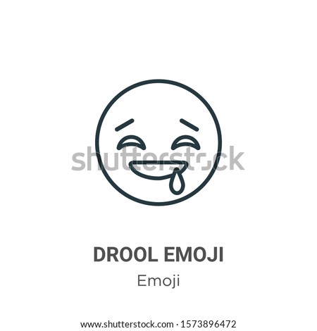 Drool emoji outline vector icon. Thin line black drool emoji icon, flat vector simple element illustration from editable emoji concept isolated on white background