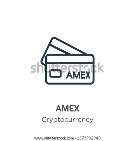 Amex outline vector icon. Thin line black amex icon, flat vector simple element illustration from editable economyandfinance concept isolated on white background