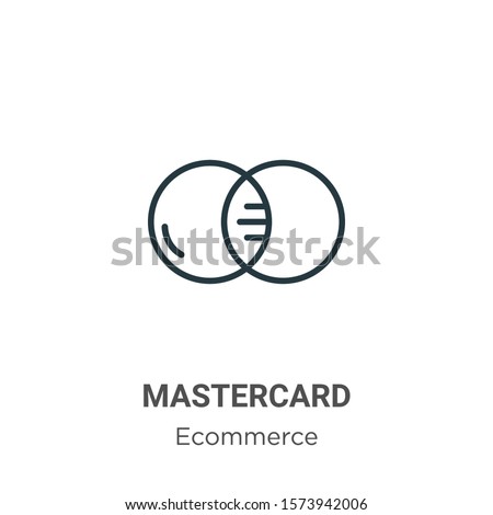 Mastercard outline vector icon. Thin line black mastercard icon, flat vector simple element illustration from editable ecommerce concept isolated on white background