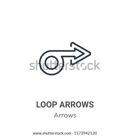 Loop arrows outline vector icon. Thin line black loop arrows icon, flat vector simple element illustration from editable arrows concept isolated on white background