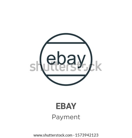 Ebay outline vector icon. Thin line black ebay icon, flat vector simple element illustration from editable payment concept isolated on white background