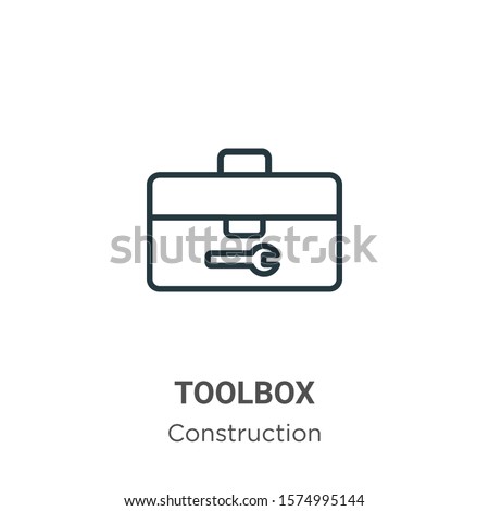 Toolbox outline vector icon. Thin line black toolbox icon, flat vector simple element illustration from editable construction concept isolated on white background