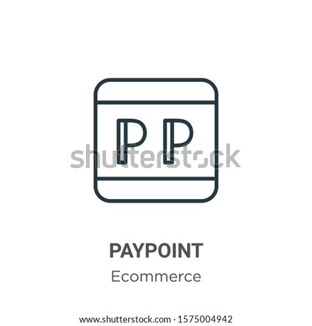 Paypoint outline vector icon. Thin line black paypoint icon, flat vector simple element illustration from editable payment concept isolated on white background