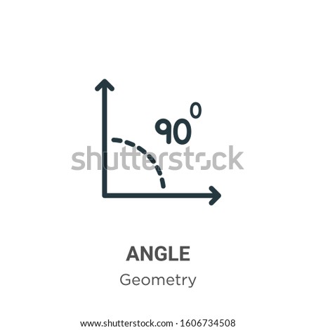 Angle glyph icon vector on white background. Flat vector angle icon symbol sign from modern geometry collection for mobile concept and web apps design.