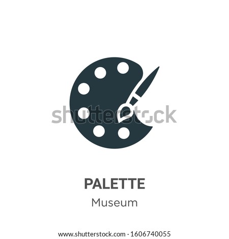 Palette glyph icon vector on white background. Flat vector palette icon symbol sign from modern museum collection for mobile concept and web apps design.